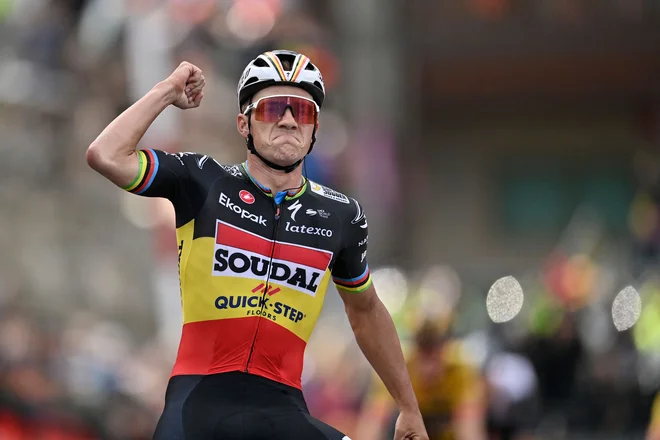 Remco Evenepoel je danes spet pokazal, kdo je. FOTO:  Pau Barrena Afp