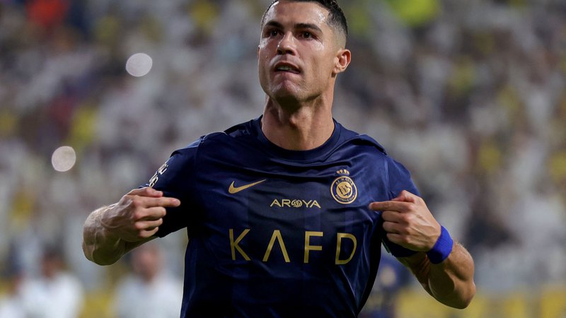Fotografija: Cristiano Ronaldo tudi v Saudi Pro League dosega gole in je trenutno na vrhu lestvice strelcev s šestimi goli. FOTO: Fayez Nureldine/AFP