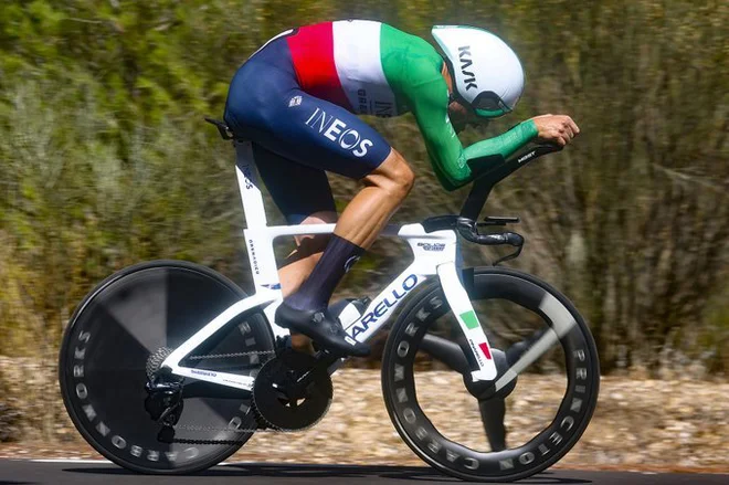 Top Ganna je danes postavil neverjetni čas!  FOTO: Lavuelta.es 