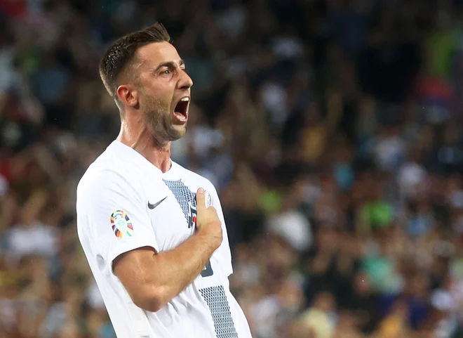 Andraž Šporar se je proti Severni Irski odrezal z dvema goloma. FOTO: Borut Živulovič/Reuters