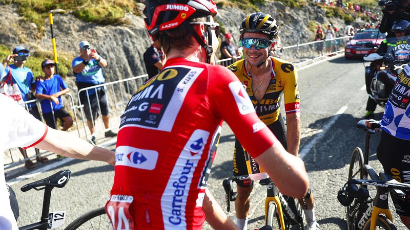 Fotografija: Primož Roglič (desno) in Sepp Foto odlično sodelujeta na španskih cestah. FOTO: Luis Angel Gomez/Sprint Cycling/Unipublic