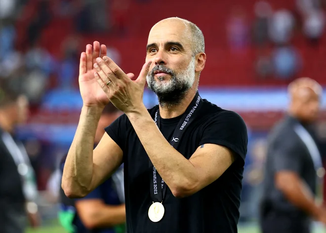Pep Guardiola je uspešno prestal operacijo hrbta. FOTO: Stojan Nenov/Reuters
