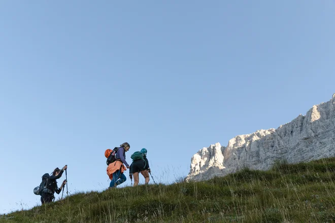 Julius Kugy je Montaž, slovensko Špik nad Policami, opisal kot veličasten spomenik na travniku. FOTO: Kaja Ribežl