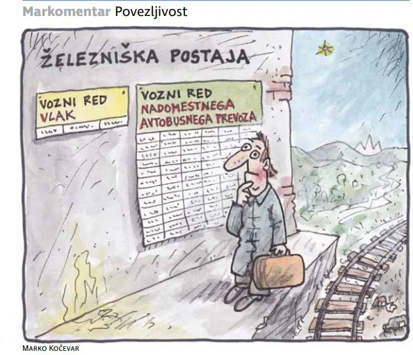 Povezljivost. Karikatura: Marko Kočevar