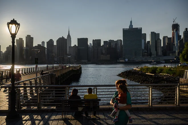 Newyorški Manhattan s sedežem Svetovne organizacije. Foto Ed Jones/Afp
