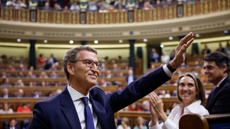 Fotografija: Alberto Núñez Feijóo nima dovolj glasov, da bi sestavil vlado. FOTO: Juan Medina/Reuters