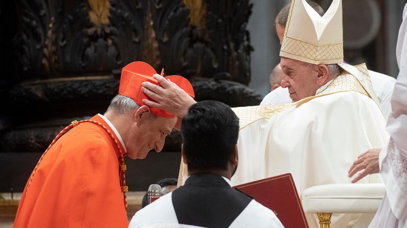 Fotografija: Jorge Mario Bergoglio je v desetih letih papeževanja kardinalski zbor spreminjal tako, da je precej manj evropski, veliko bolj pa izraža svetovne razsežnosti Katoliške cerkve. FOTO: Reuters