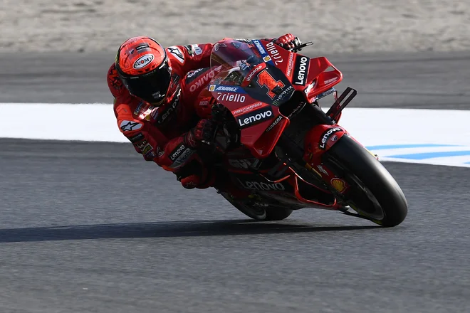 Francesco Bagnaia napoveduje revanšo v nedeljo. FOTO: Toshifumi Kitamura/AFP