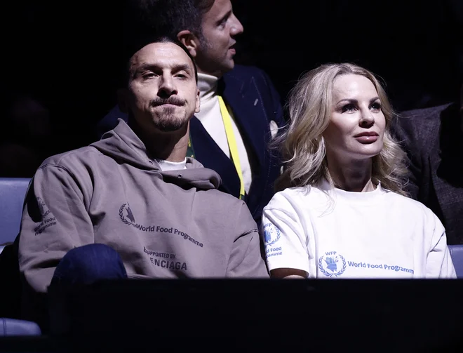 Zlatan Ibrahimović si je lani s Heleno Seger ogledal finale teniškega turnirja v Rimu. FOTO: Guglielmo Mangiapane/Reuters