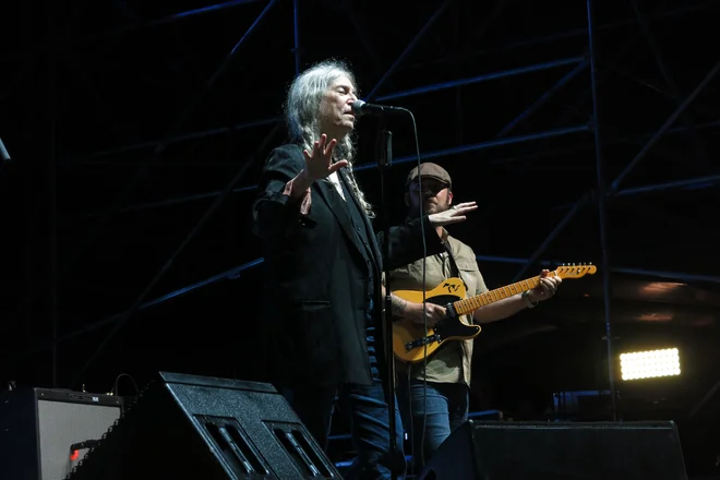 Patti Smith je v Gorici nastopila v okviru priprav na evropsko prestolnico kulture 2025. FOTO: Zdenko Matoz/Delo