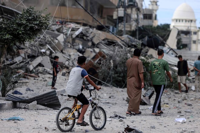 Uničenje v Gazi. FOTO: Mohammed Abed/AFP