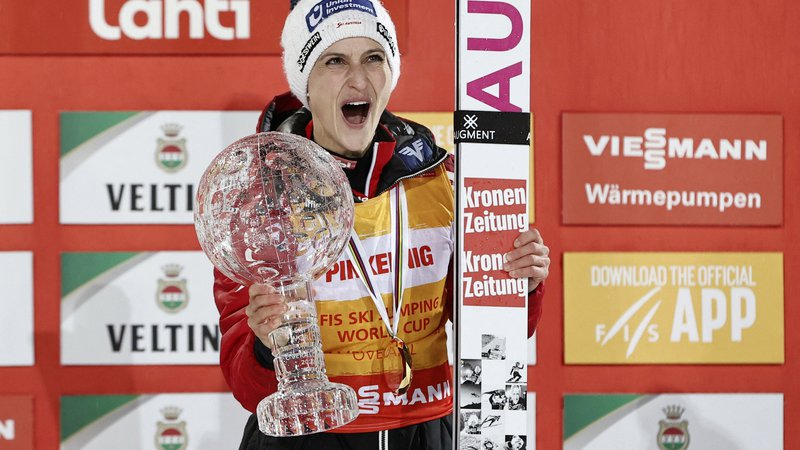 Fotografija: Eva Pinkelnig je najboljša avstrijska športnica leta 2023. FOTO: Antti Hamalainen/Reuters
