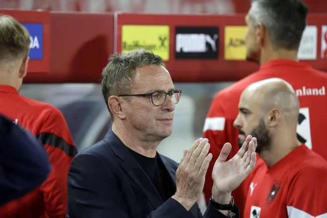 Nemški strokovnjak Ralf Rangnick je z Avstrijci uspešno prestal kvalifikacije za euro 2024. FOTO: Leonhard Föger/Reuters
