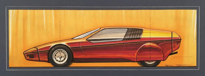 Ena od Bracqovih idejnih risb BMW turbo iz leta 1972. Foto Bmw