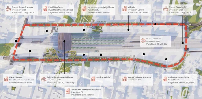 Načrt Potniškega centra Ljubljana ob Masarykovi vključuje tudi novo sodno palačo. RAČUNALNIŠKI PRIKAZ: Elea iC