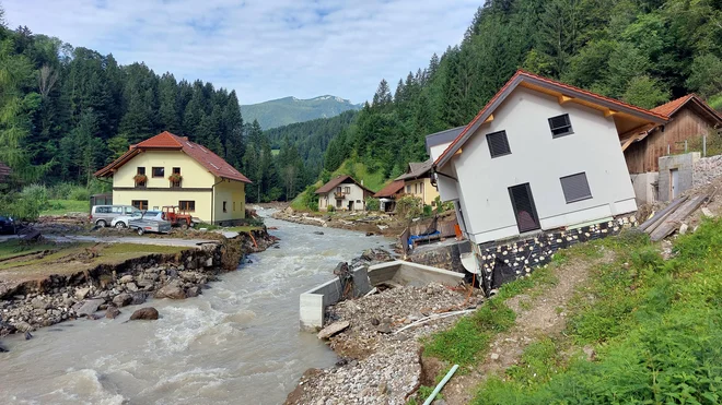 Posledice poplav v občini Luče. FOTO: Blaž Samec/Delo