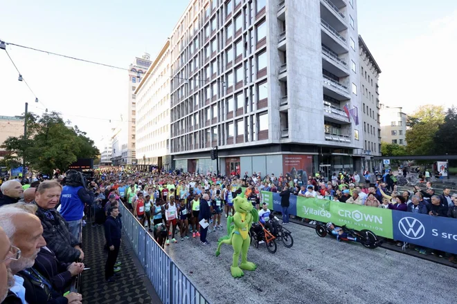 Tudi start odraslih je spremljal zmajček. FOTO: Črt Piksi