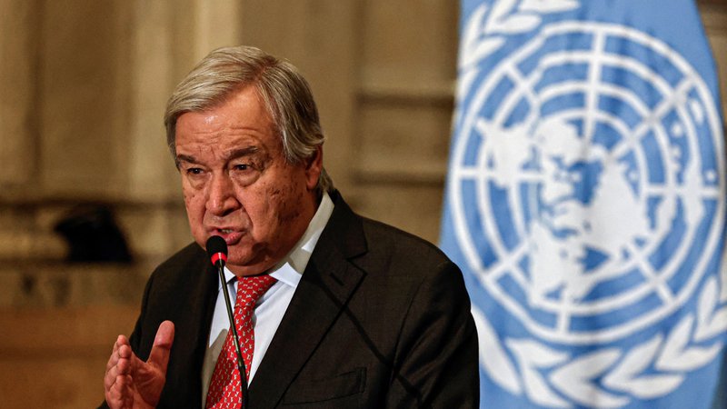 Fotografija: Generalni sekretar Organizacije združenih narodov António Guterres. FOTO: Khaled Desouki/AFP