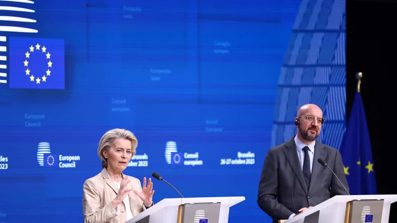 Fotografija: Vrh je po večurni razpravi o Bližnjem vzhodu potrdil enotnost EU. FOTO: Kenzo Tribouillard/AFP