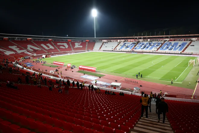 Srbija zadnje domače kvalifiikacijske tekme za euro 2024 v Nemčiji ne bo igraaa na stadionu Rajka Mitića v Beogradu, pač pa v Leskovcu. FOTO: Marko Djurica/Reuters