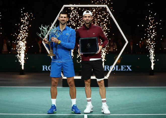 Novak Đoković in Grigor Dimitrov FOTO: Stephanie Lecocq/Reuters