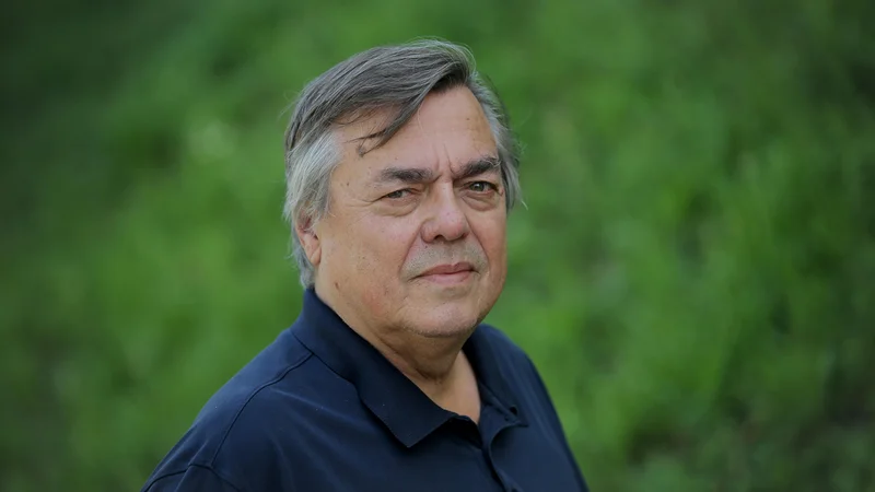 Fotografija: Drago Jančar na Dunaju predstavlja roman Ob nastanku sveta (Als die Welt entstand), ki ga je v prevodu Erwina Köstlerja izdala založba Hanser. FOTO: Jože Suhadolnik