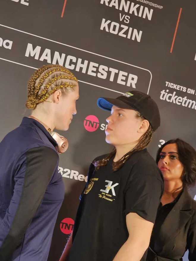 Ema Kozin (desno) je danes prvič zrla v oči škotski tekmici Hannah Rankin. FOTO: Športni center Gepard