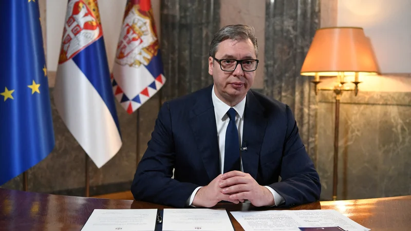 Fotografija: Srbski predsednik Aleksandar Vučić je 1. novembra razpustil parlament in razpisal predčasne volitve. Foto Reuters