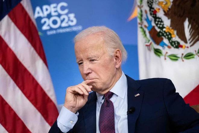 Ameriški predsednik Joe Biden. FOTO: Brendan Smialowski/AFP