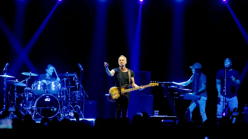 Fotografija: Sting je nazadnje nastopil v dvorani Stožice 4. junija, 2019, ko je predstavil album My songs. Foto: Roman Šipić/Delo
