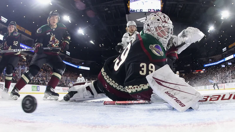 Fotografija: Tako je zadel Anže Kopitar. FOTO: Christian Petersen/AFP