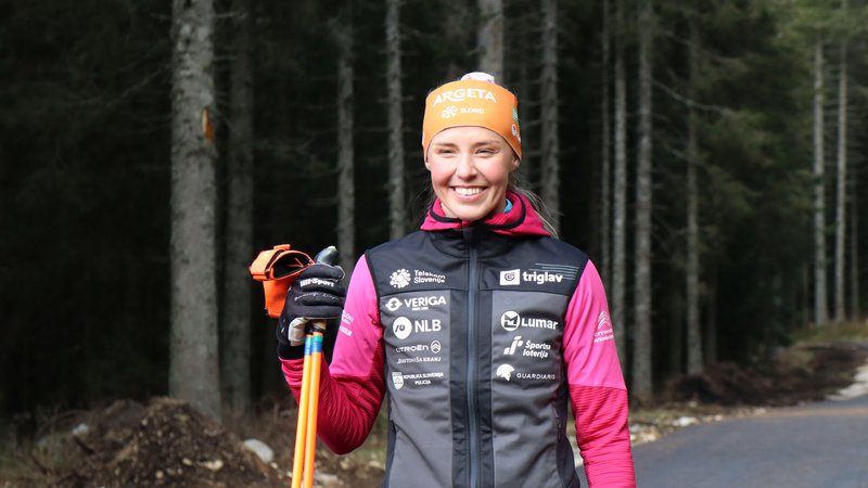 Fotografija: Anamarija Lampič si je na Pokljuki zaželela dobro biatlonsko sezono s štartom na Švedskem. FOTO: Nina Jakhel