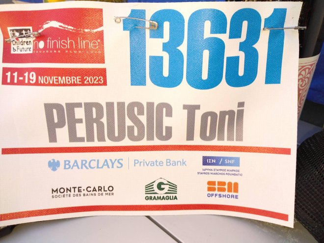 Toni Perušič je tokrat v Monacu tekel od 11. do 19. novembra. Foto Osebni arhiv
