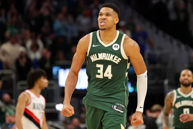 Giannis Antetokounmpo je blestel v dresu Milwaukee Bucks. FOTO: Stacy Revere/AFP