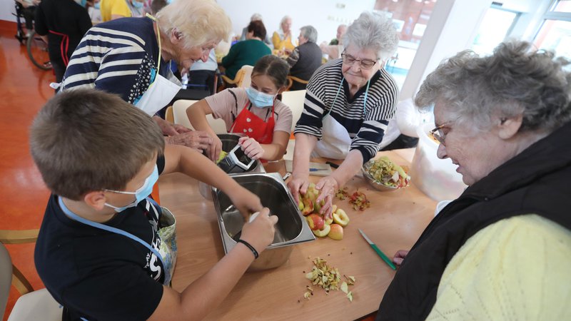 Fotografija: Medgeneracijsko sodelovanje že obstaja, na primer v domovih za starejše, prostovoljci so predvsem mladi, a tudi stari. FOTO: Dejan Javornik/Delo