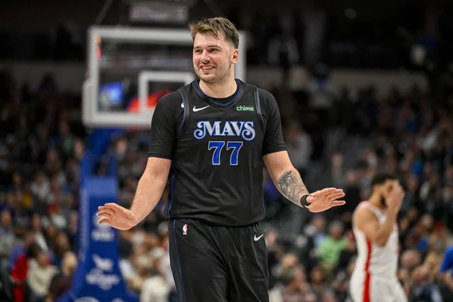 Luka Dončić ima nov razlog za veselje. FOTO: Jerome Miron/Reuters