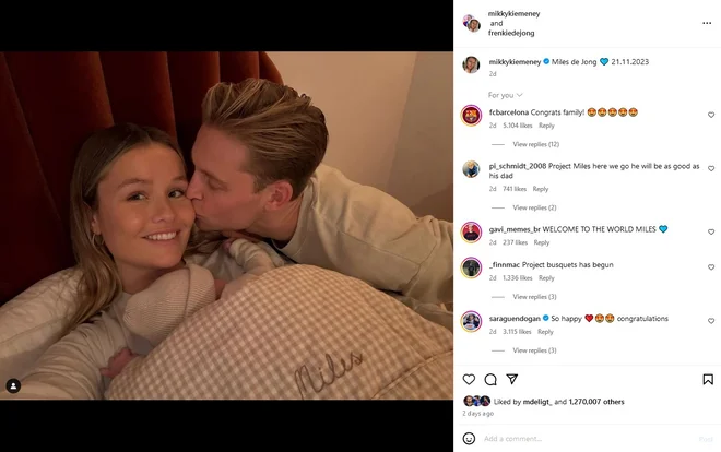 Frenkie de Jong Foto Instagram