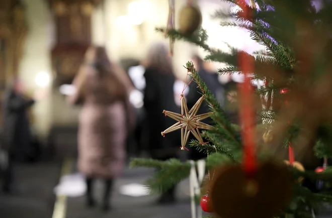 V Društvu Kočevarjev staroselcev, kjer še vedno krasijo božično drevo po dvesto let stari tradiciji, prirejajo tudi delavnice izdelave slamnatih okraskov. Ena bo to nedeljo. FOTO: Blaž Samec