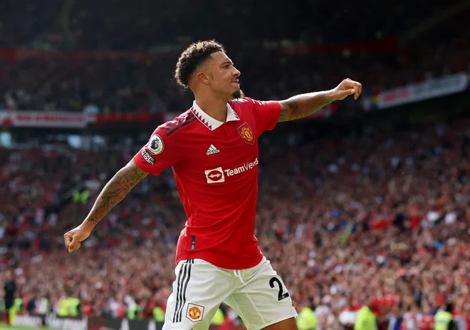 Jadon Sancho je bil eden od najdražjih nakupov Manchester Uniteda. Zanj je dortmundski Borussii plačal kar 85 milijonov evrov. FOTO: Phil Noble/Reuters
