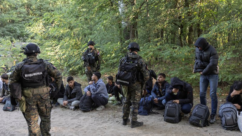 Fotografija: Težave z dobro organiziranimi tolpami oboroženih migrantov so imeli tudi na severu Srbije. FOTO: Marko Djurica/Reuters