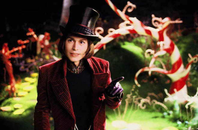 Johnny Depp kot Willy Wonka v filmu Tima Burtona. FOTO: Reuters