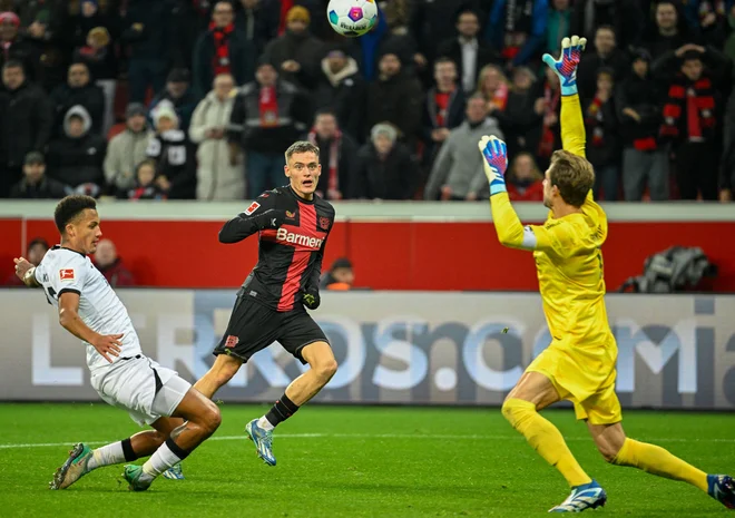 Florian Wirtz je potrdil zmago Bayerja. FOTO: Sascha Schuermann/AFP