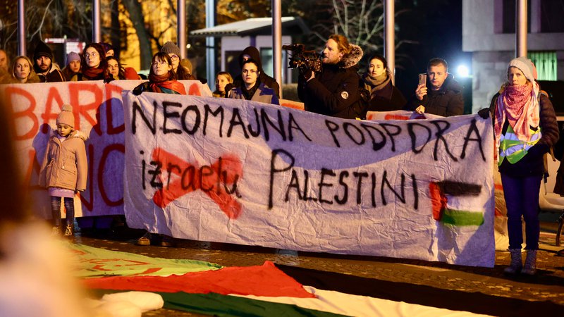 Fotografija: Shod v podporo Palestini. FOTO: Črt Piksi