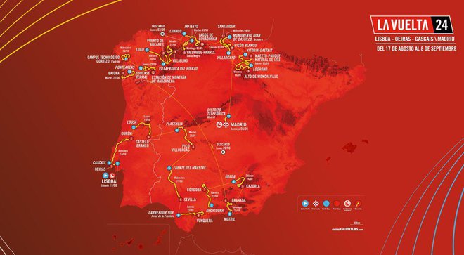Vuelta 2024, trasa, dirka po Španiji, kolesarstvo Foto Unipublic