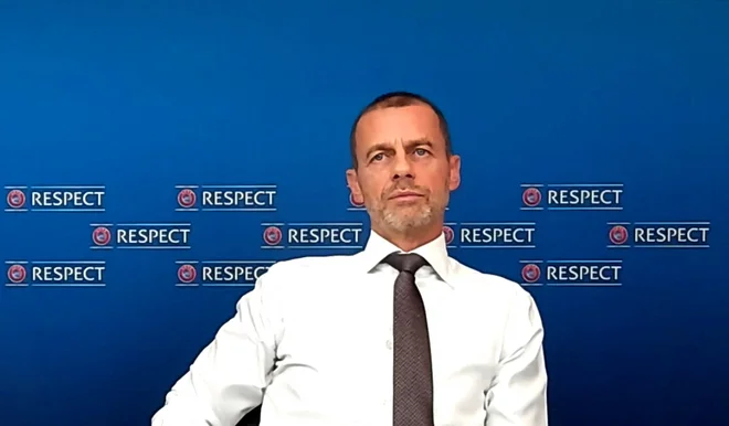 Aleksander Čeferin na digitalni novinarski konferenci. FOTO: Reuters