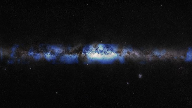 Galaksija, ki jo rišejo nevtrini. FOTO: IceCube Collaboration/NSF Reuters

 