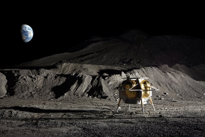 Pristajalnik Peregrine bo prvo ameriško plovilo, ki bo po več kot 50 letih poskušalo pristati na Luni. VIR: Astrobotic

 