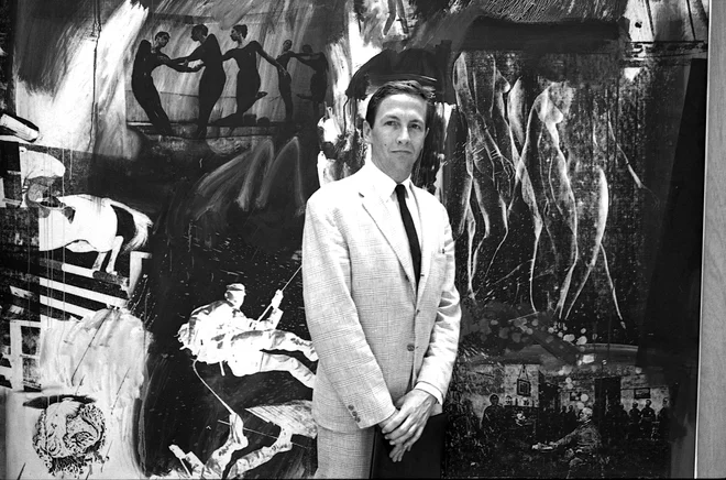 Robert Rauschenberg je leta 1964 nepričakovano postal za nekatere sporni zvezdnik Beneškega bienala. FOTO:  WomenMakeMovies