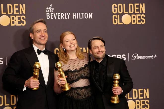 Sarah Snook, Matthew Macfadyen in Kieran Culkin FOTO: Mario Anzuoni/Reuters