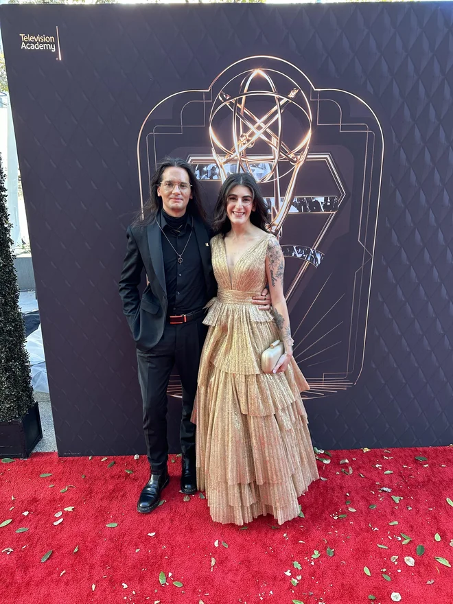Anže Rozman in Kara Talve na podelitvi nagrad emmy. FOTO: osebni arhiv